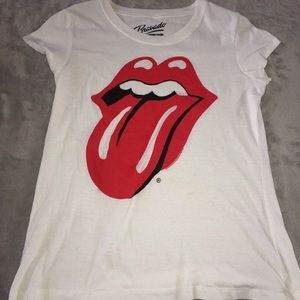 White and red rollinstone shirt size x-large women